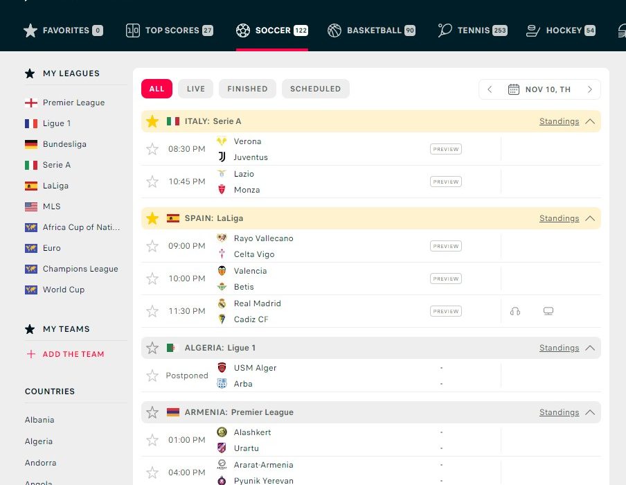 Livesport: Review of the Most Popular Statistics Service